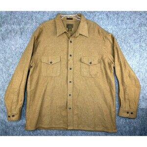 Vintage St. John's Bay Chamois Cloth Shirt Men's XL Brown Cotton Long Sleeve